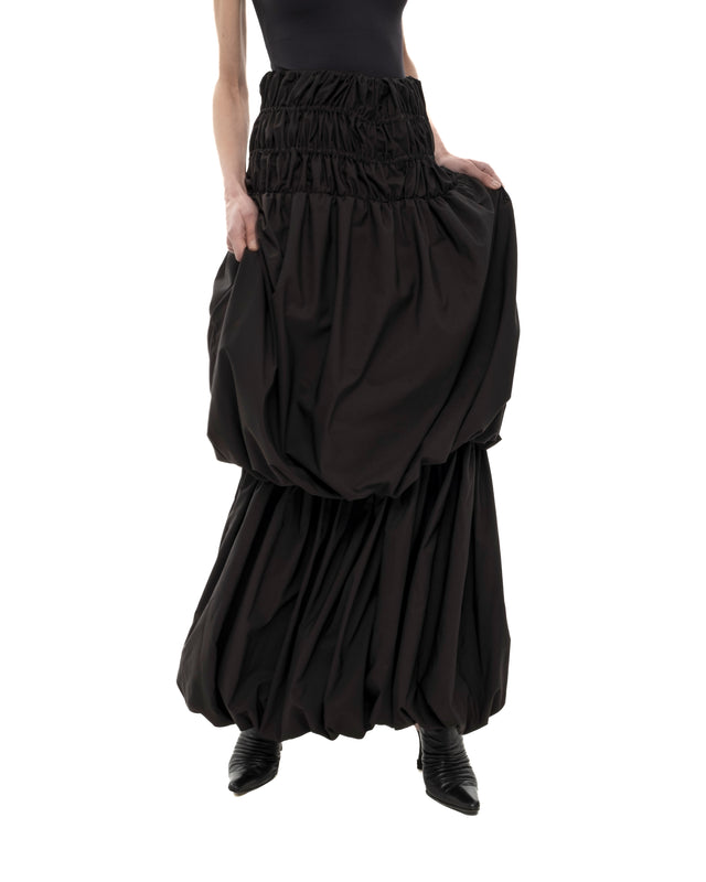 RETENTION BLACK TWO LAYERED MAXI SKIRT