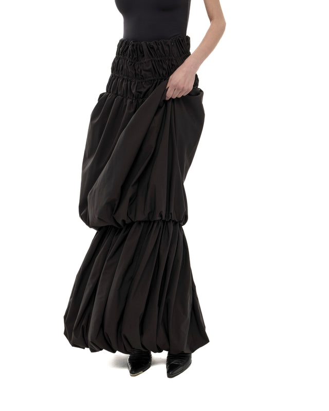 RETENTION BLACK TWO LAYERED MAXI SKIRT