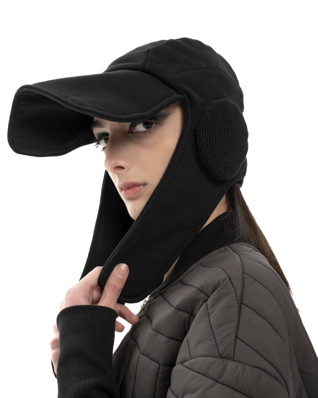 RETENTION BLACK AVIATOR PILOT CAP