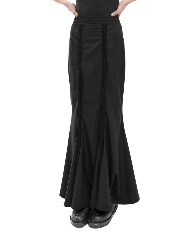 RETENTION BLACK HIGH-WAISTED A-LINE THIN MAXI SKIRT