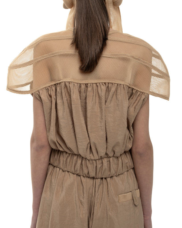 RETENTION CAMEL-TONED LIGHT GREY CROP TOP