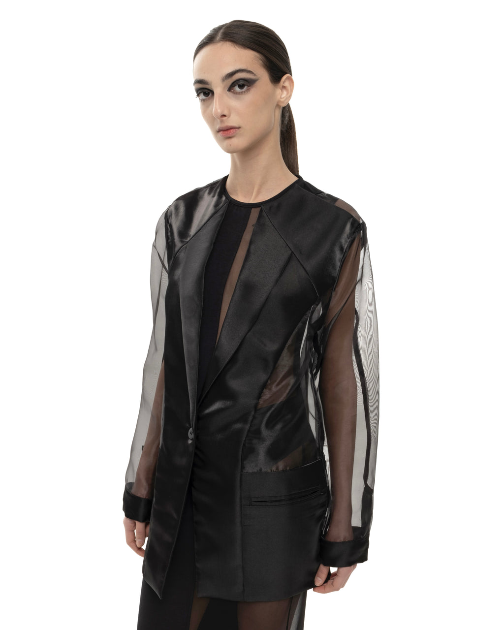 Retention Semi-Sheer Oversized Organza Blazer M