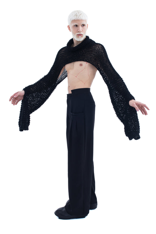 HAND-KNITTED OPEN WEAVE CROP TOP