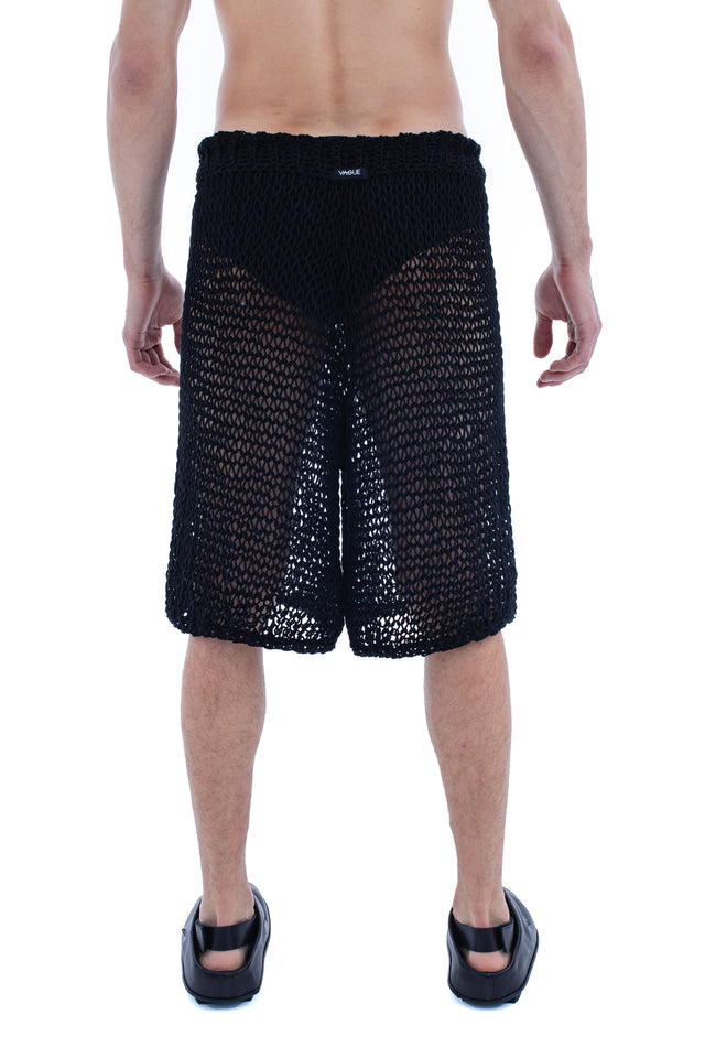 RUN(A)WAY LOW-CROTCH HAND-KNITTED SHEER SHORTS