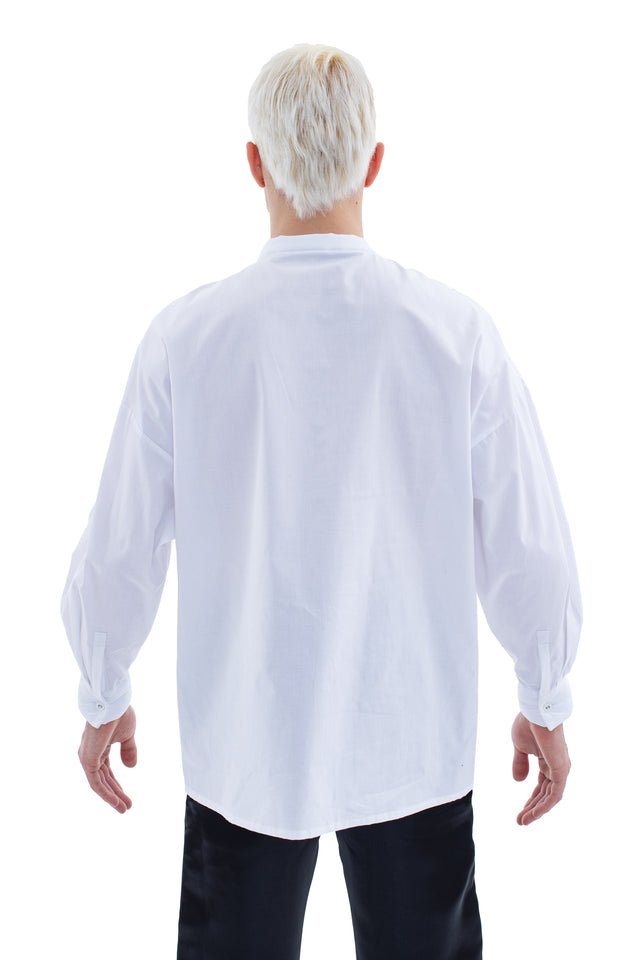 RUN(A)WAY WHITE BAND COLLAR BUTTON-UP SHIRT
