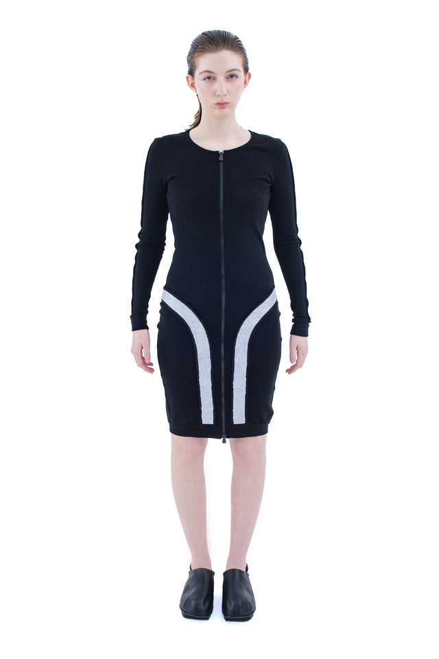 RUN(A)WAY RIB MID-LENGTH ZIP-UP DRESS