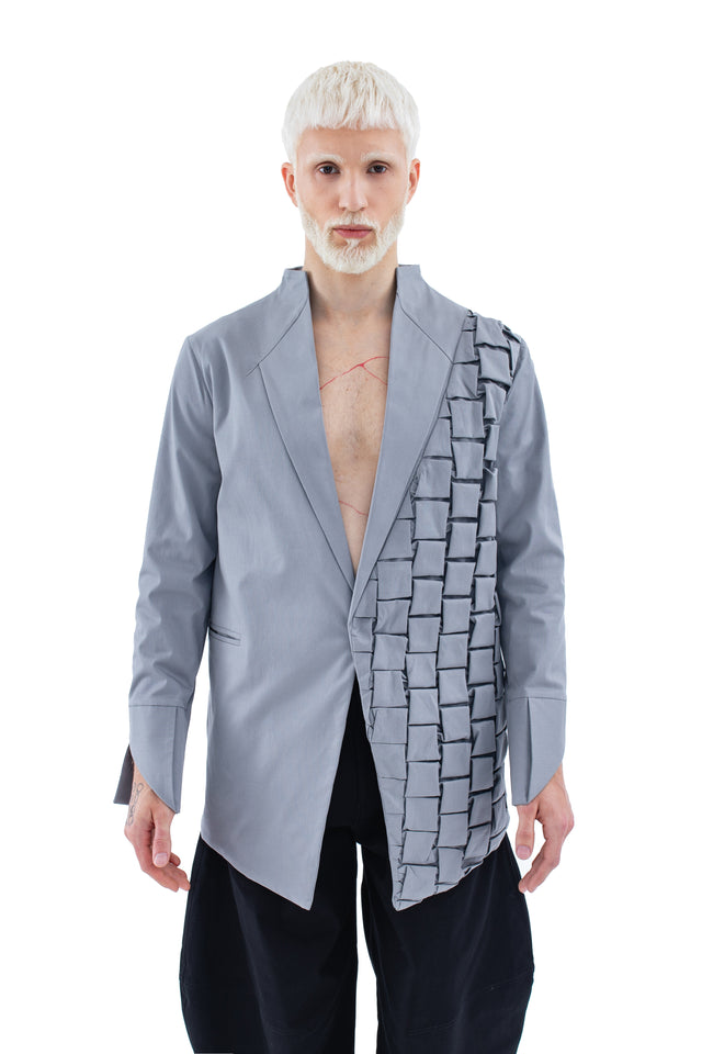 RUN(A)WAY 3D PLEAT ORIGAMI GREY BLAZER