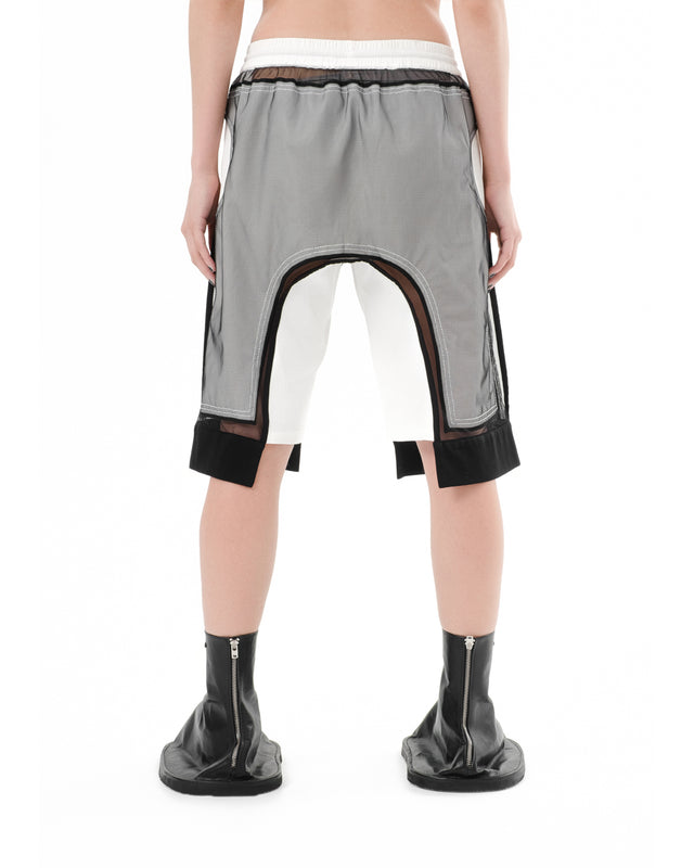DIAPHANUM BLACK NET CIRCLE POCKETS SHORTS