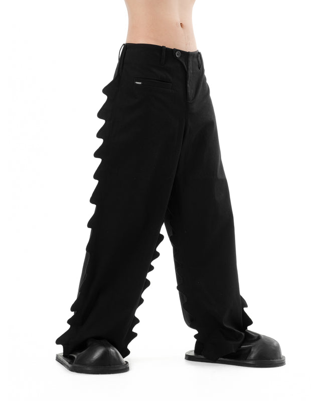 DIAPHANUM WIDE LEG DRAGON SCALE DETAILS PANTS