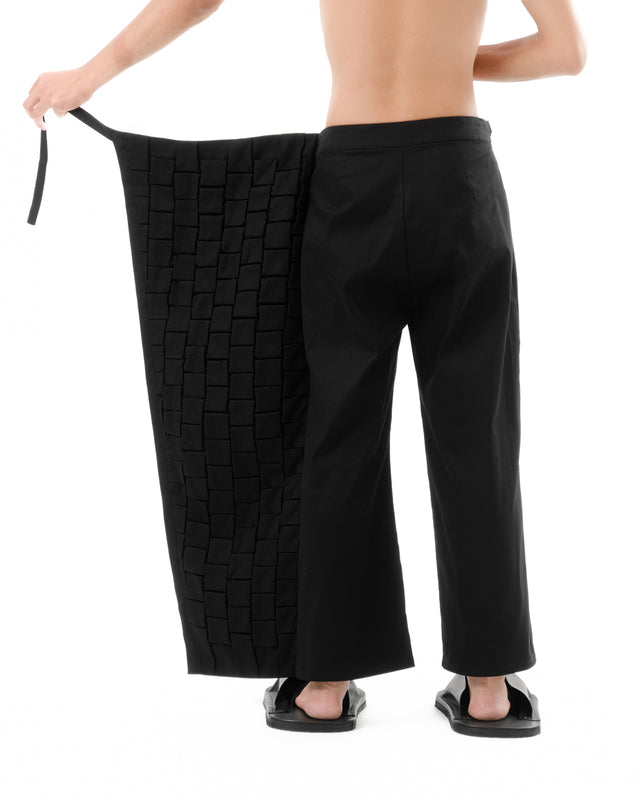 DIAPHANUM 3D PLEAT FRONT WRAP TROUSERS