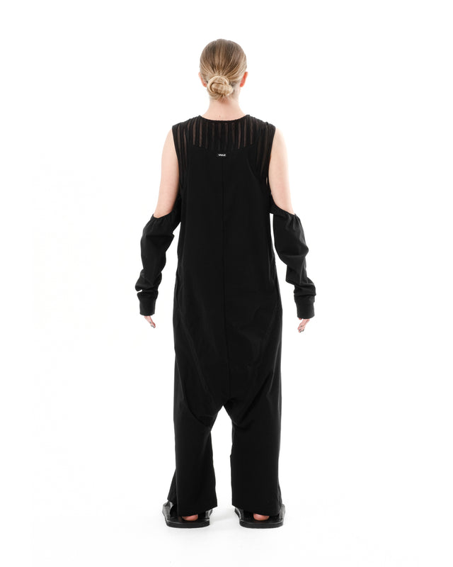 DIAPHANUM DROP CROCH CUT OUT SLEEVES JUMPSUIT