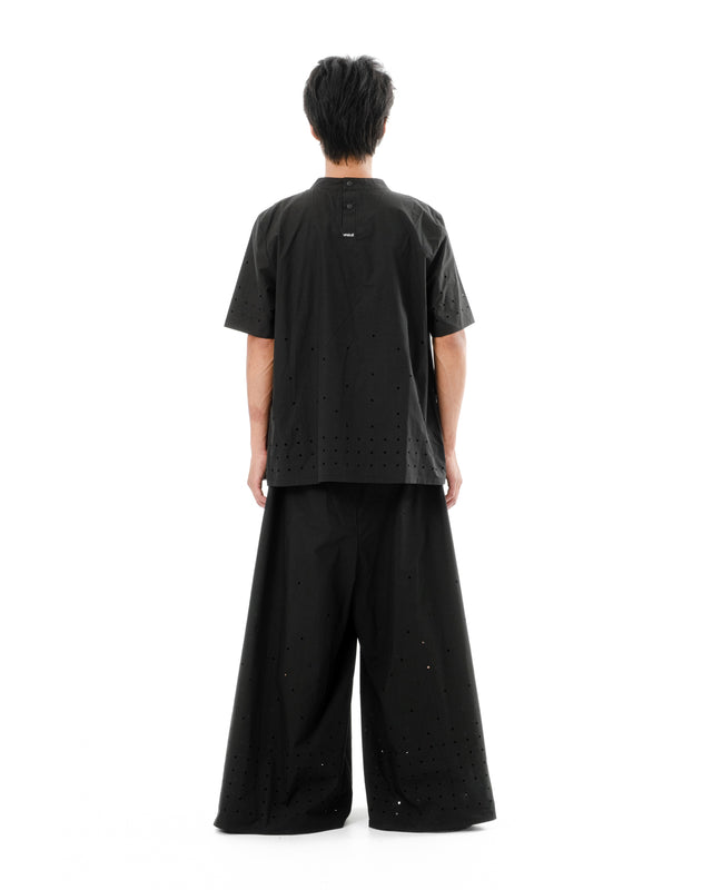 DIAPHANUM MOCK NECK PUNCHED HOLE SHIRT