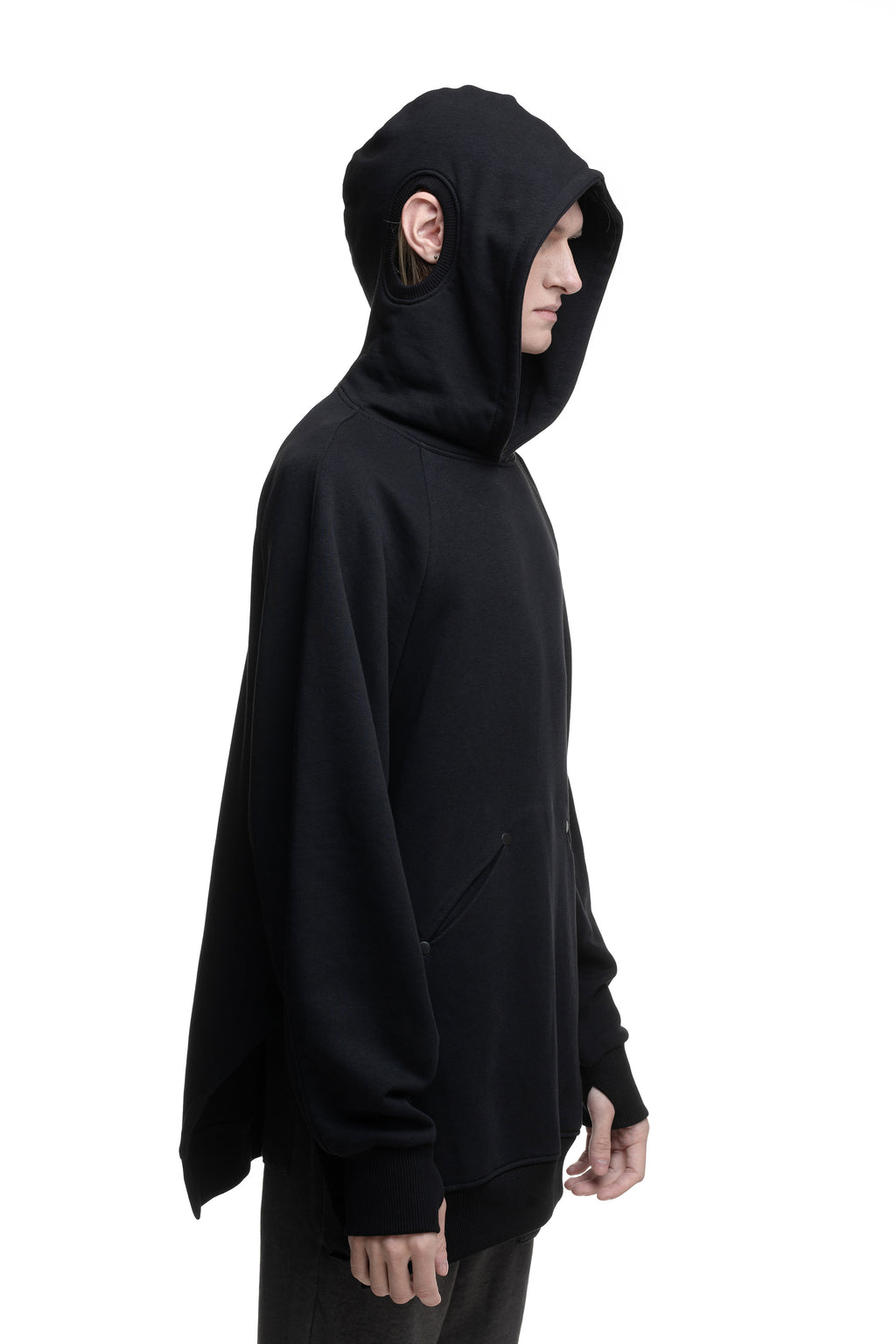 NOSTALGIC B BLACK CUT OUT HOODIE – VAGUE