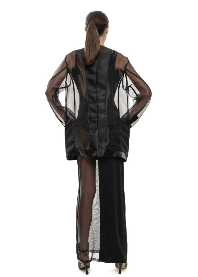 RETENTION SEMI-SHEER OVERSIZED ORGANZA BLAZER