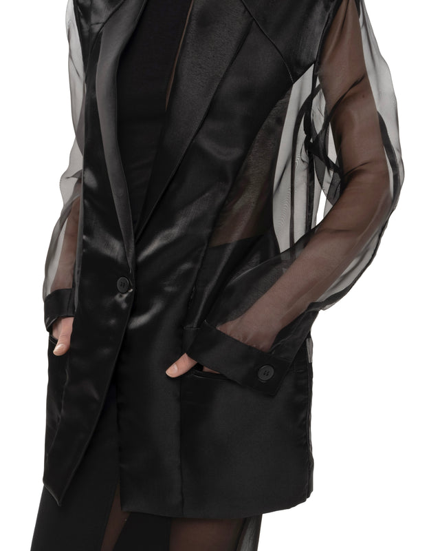RETENTION SEMI-SHEER OVERSIZED ORGANZA BLAZER