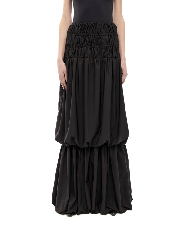 RETENTION BLACK TWO LAYERED MAXI SKIRT