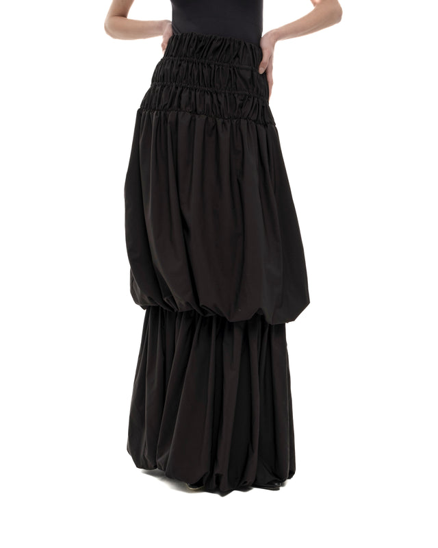 RETENTION BLACK TWO LAYERED MAXI SKIRT