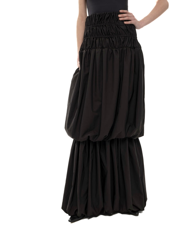 RETENTION BLACK TWO LAYERED MAXI SKIRT