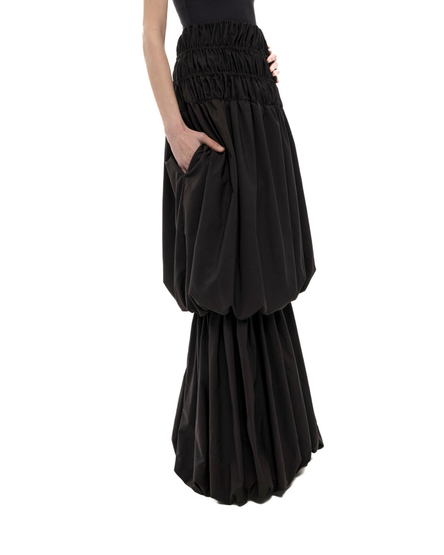 RETENTION BLACK TWO LAYERED MAXI SKIRT