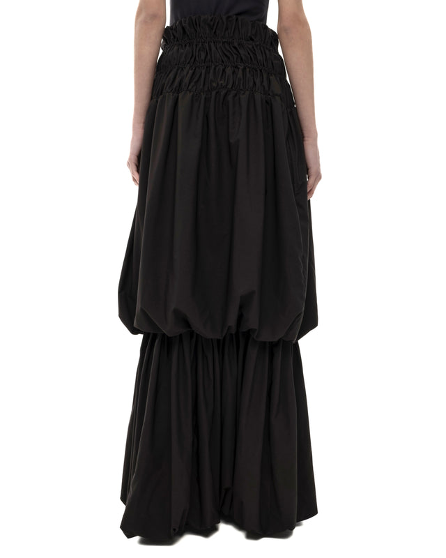 RETENTION BLACK TWO LAYERED MAXI SKIRT