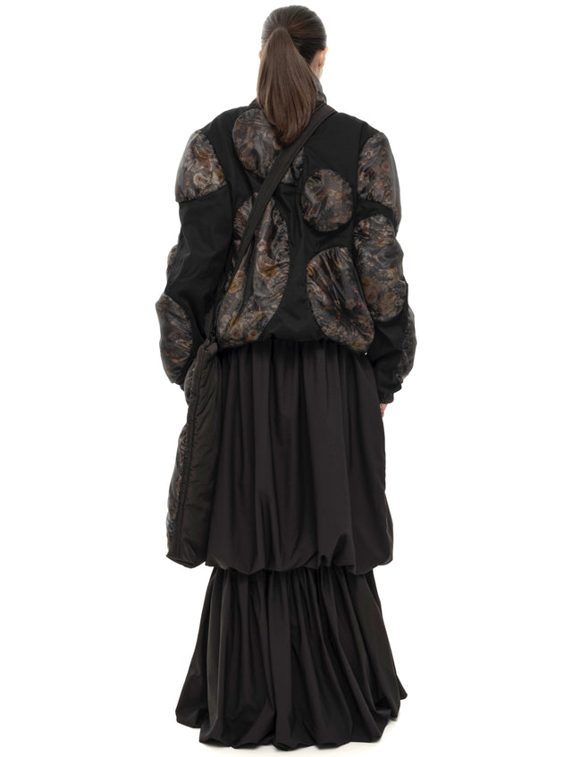 RETENTION FLOWER-TEXTURED CIRCLES PUFFER COAT