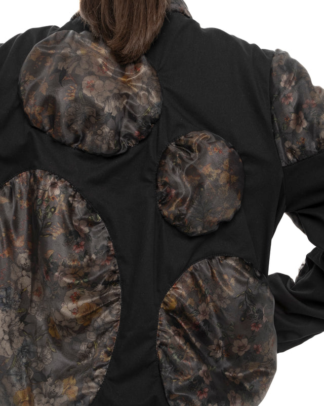 RETENTION FLOWER-TEXTURED CIRCLES PUFFER COAT