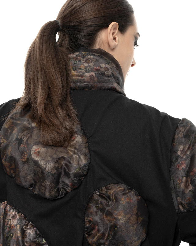 RETENTION FLOWER-TEXTURED CIRCLES PUFFER COAT
