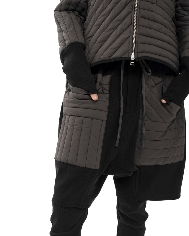 RETENTION CHARCOAL SHADE PADDED QUILTED SHORTS