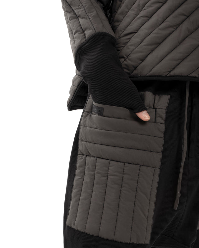 RETENTION CHARCOAL SHADE PADDED QUILTED SHORTS