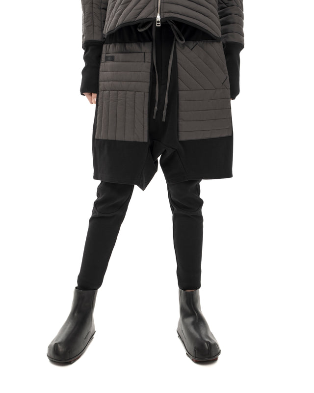 RETENTION CHARCOAL SHADE PADDED QUILTED SHORTS