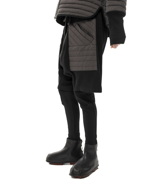 RETENTION CHARCOAL SHADE PADDED QUILTED SHORTS