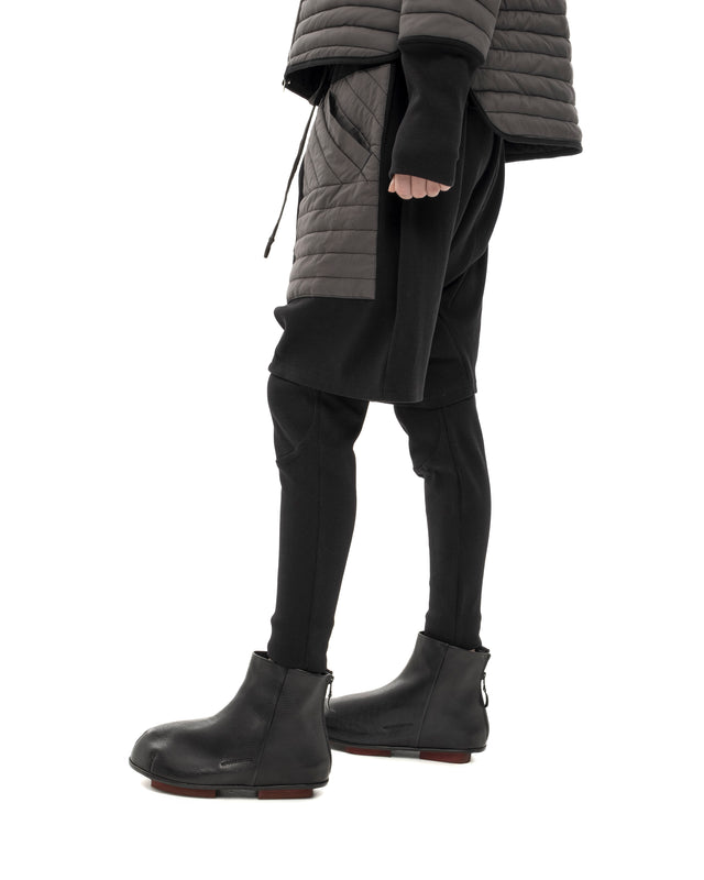 RETENTION CHARCOAL SHADE PADDED QUILTED SHORTS