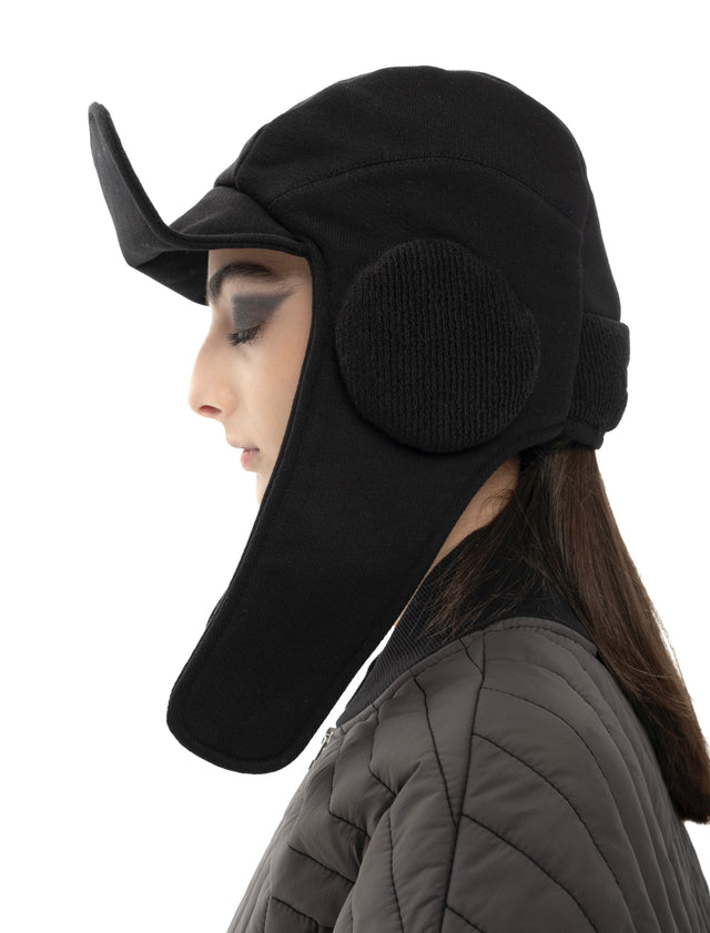 RETENTION BLACK AVIATOR PILOT CAP
