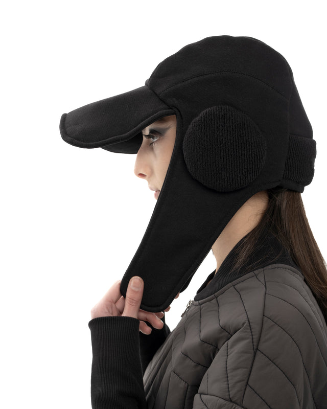 RETENTION BLACK AVIATOR PILOT CAP