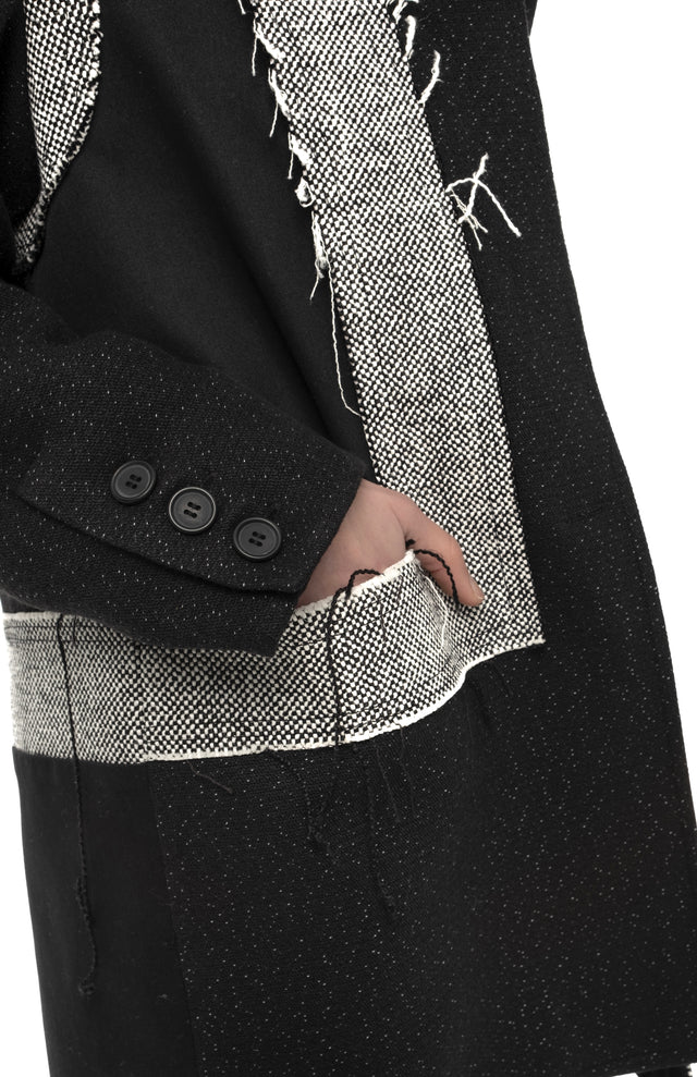 RETENTION MIXED CONTRASTING PANEL JACKET
