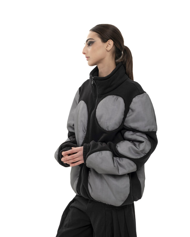 RETENTION WHITE CIRCLES PUFFER COAT