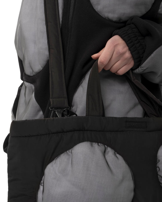 RETENTION WHITE CIRCLES PUFFER TOTE BAG