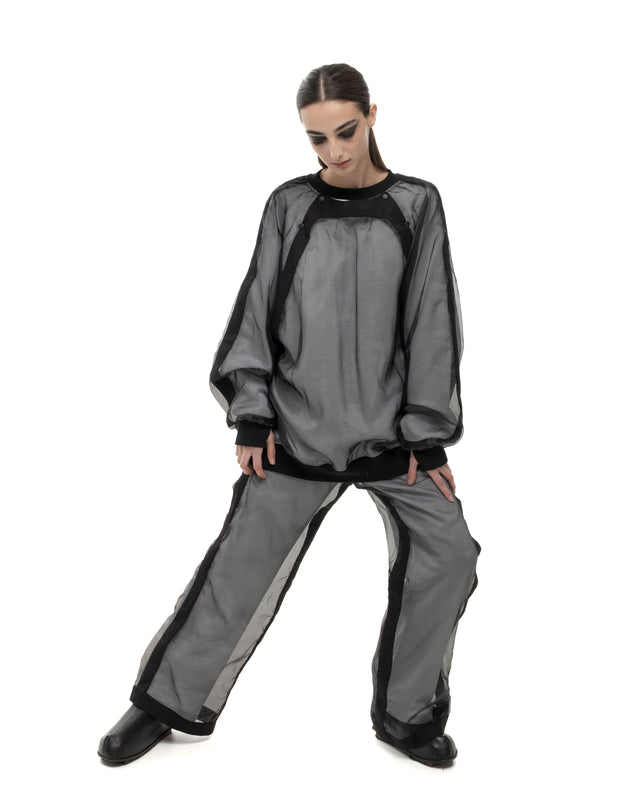RETENTION BLACK LAYERED ORGANZA PANTS