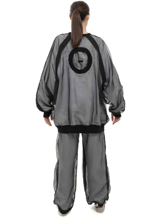 RETENTION BLACK LAYERED ORGANZA SWEATSHIRT