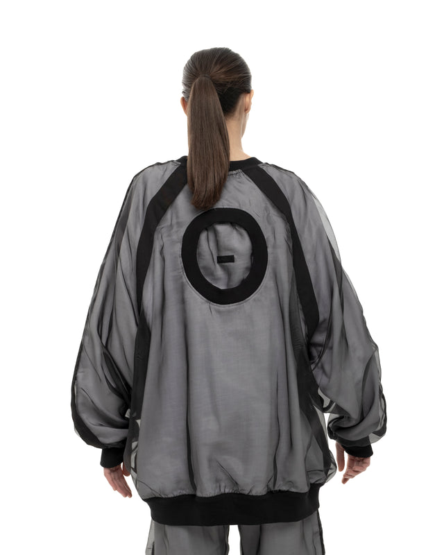 RETENTION BLACK LAYERED ORGANZA SWEATSHIRT