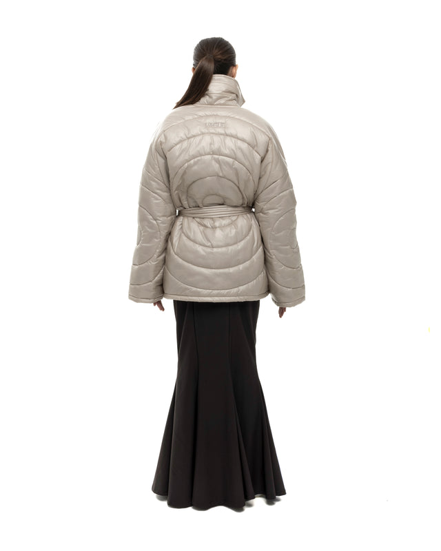 RETENTION BEIGE PADDED OVERSIZED QUILTED COAT