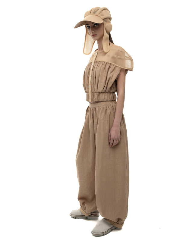 RETENTION CAMEL-TONED MESH AVIATOR PILOT CAP