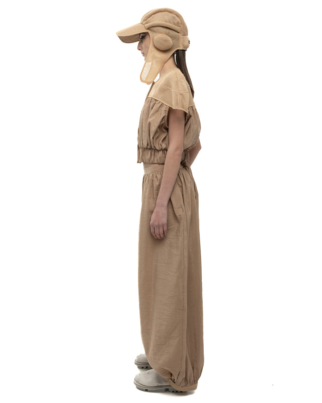 RETENTION CAMEL-TONED WIDE PANTS