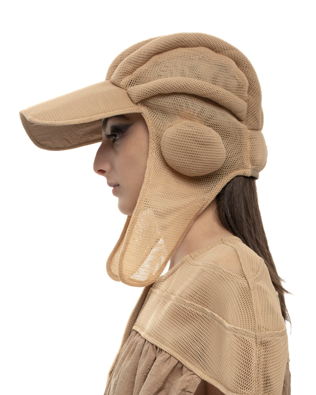 RETENTION CAMEL-TONED MESH AVIATOR PILOT CAP