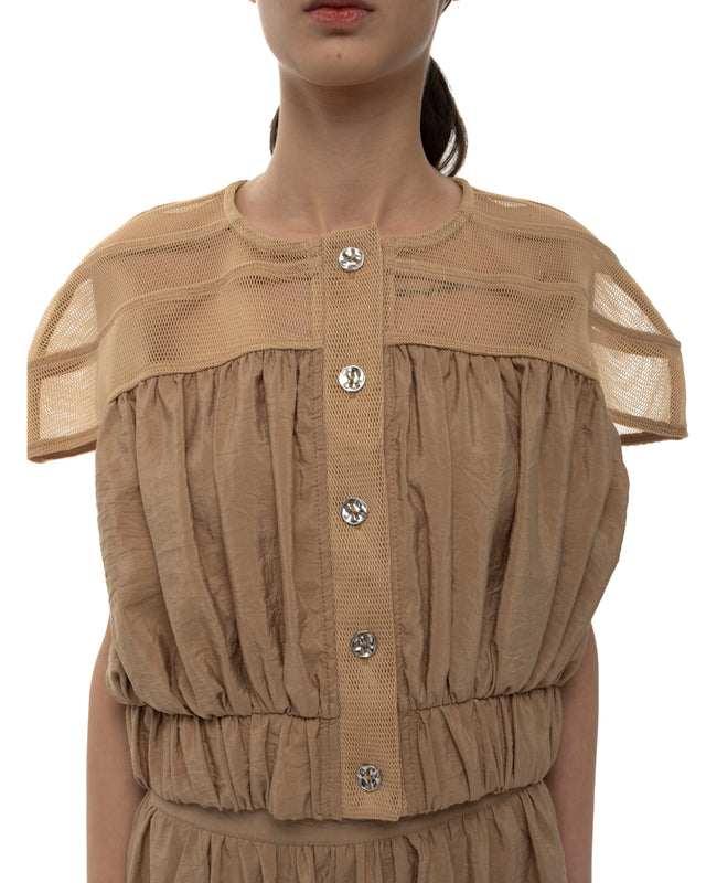 RETENTION CAMEL-TONED LIGHT GREY CROP TOP