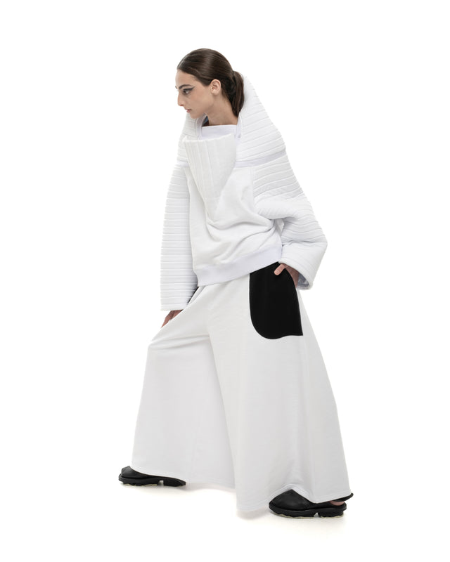 RETENTION WHITE WIDE-LEG PANTS
