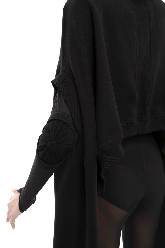 RETENTION BLACK OVERSIZED TRANSFORMER CROPPED SWEATSHIRT