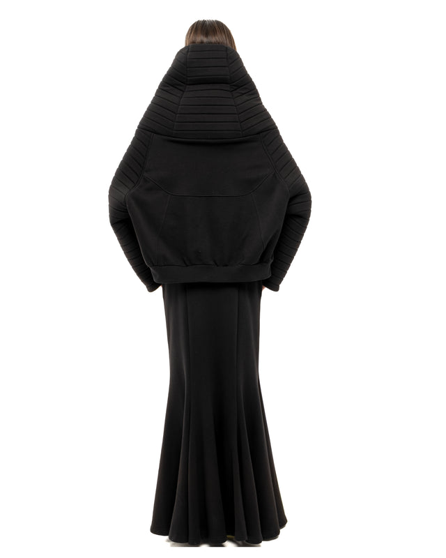RETENTION BLACK PADDED QUILTED OVERSIZED SWEATSHIRT