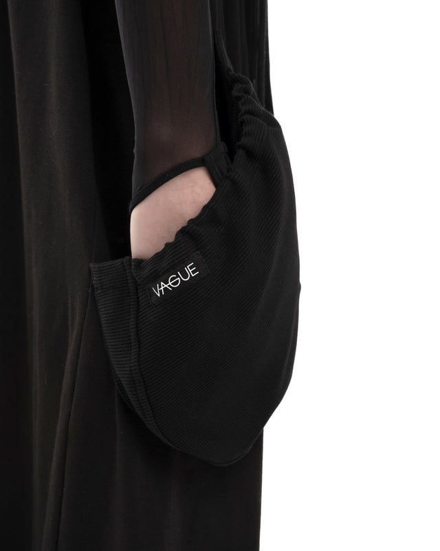 RETENTION BLACK WIDE-LEG RELAXED-FIT DRAWSTRING PANTS