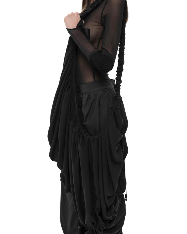 RETENTION BLACK OVERSIZED SHOULDER GATHERED BAG